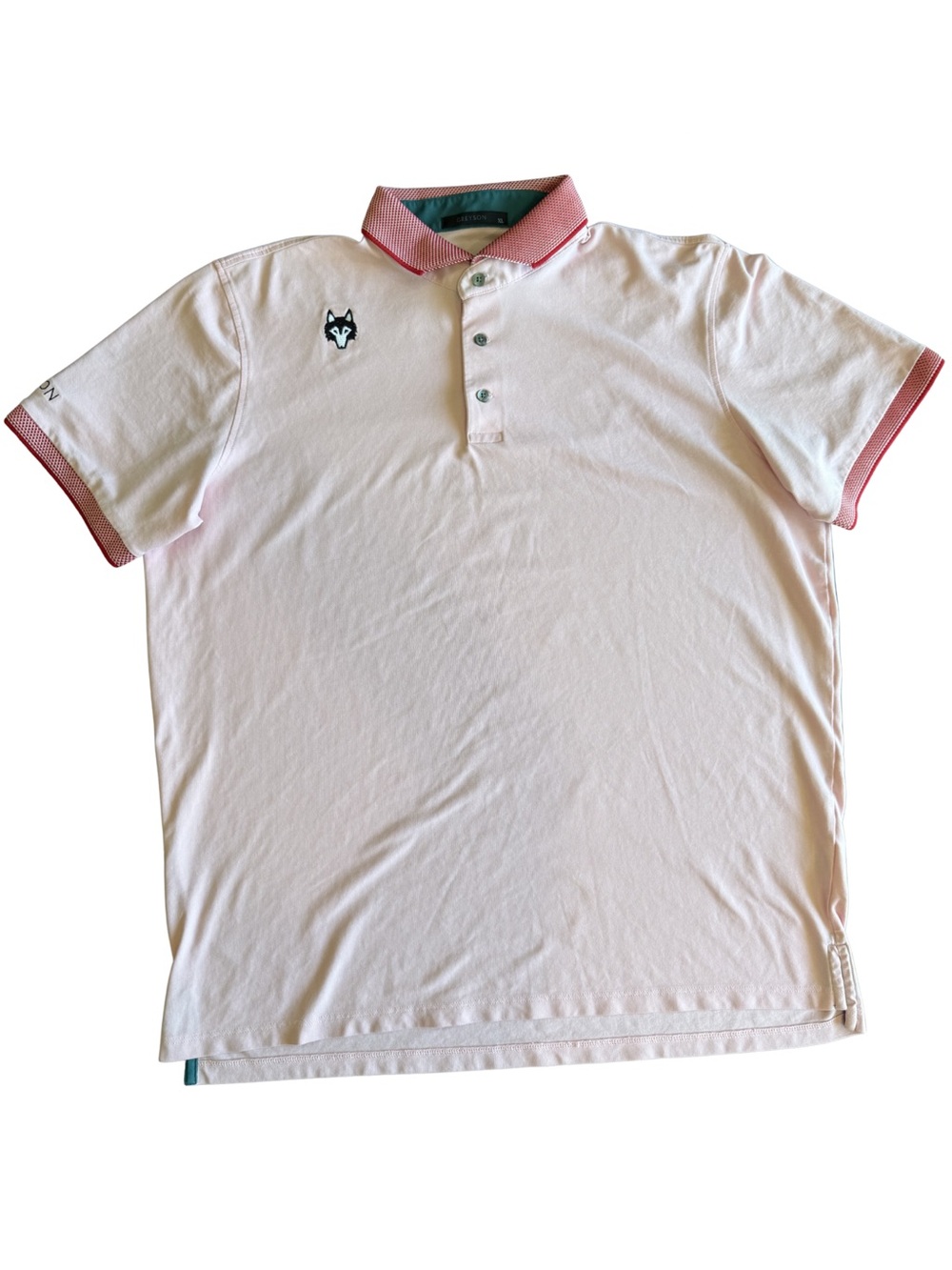Greyson Clothiers Crowley Polo XL Pink Sky Golf Shirt Wolf Logo Performance Peru